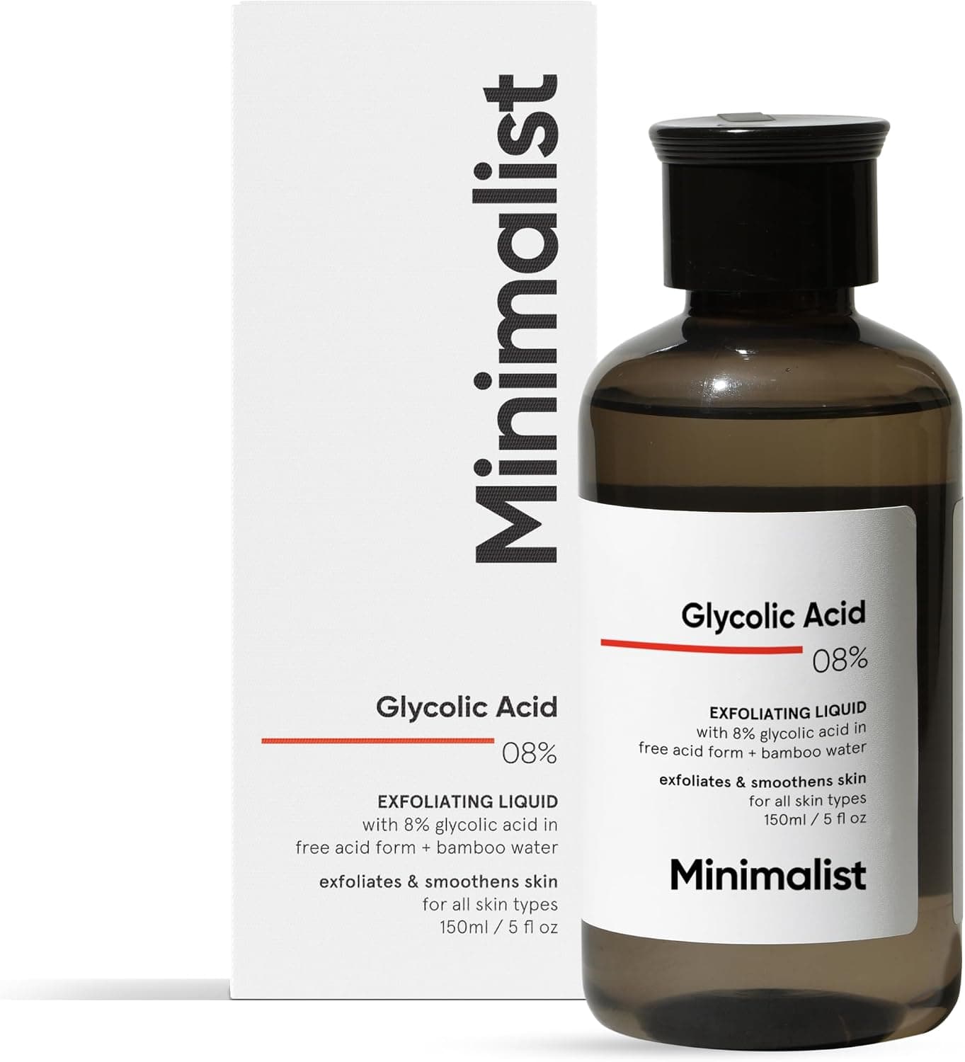 Minimalist Minimalist, тоник с гликолевой кислотой 8% для сияющей кожи | 150 мл Очищающие средства и средства для умывания лица - Изображение 1